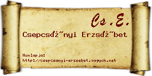 Csepcsányi Erzsébet névjegykártya
