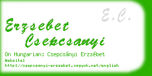erzsebet csepcsanyi business card