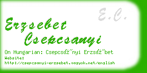 erzsebet csepcsanyi business card